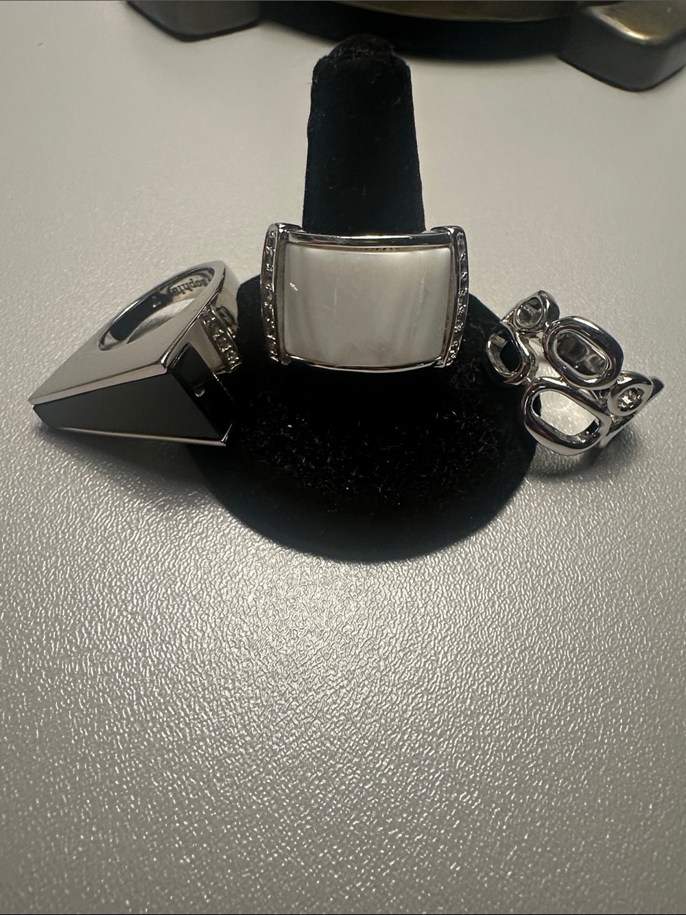 Lia Sophia Silver Tone Ring Set of 3